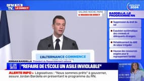 Jordan Bardella veut créer "des centres spécialisés pour les élèves perturbateurs ou harceleurs"