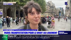 Paris: une manifestation pour le droit au logement de familles d'exilés