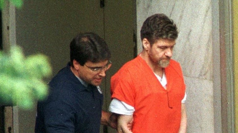 Theodore Kaczynski, surnommé "Unabomber", en 1998 à Sacramento, en Californie