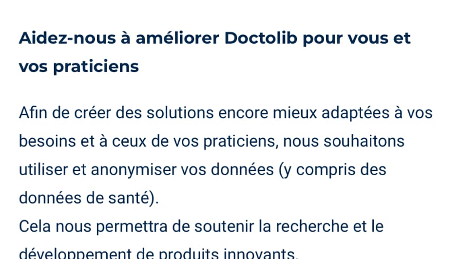 Comment refuser que Doctolib utilise vos données pour entraîner son IA