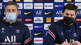 Miguel D'Agostino et Mauricio Pochettino en conférence de presse avec le PSG, le 5 février 2022