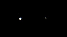 Jupiter et Saturne visibles depuis Santa Barbara, aux Etats-Unis, le 21 décembre 2020