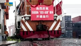 Un train de marchandises entre la Chine et Lyon