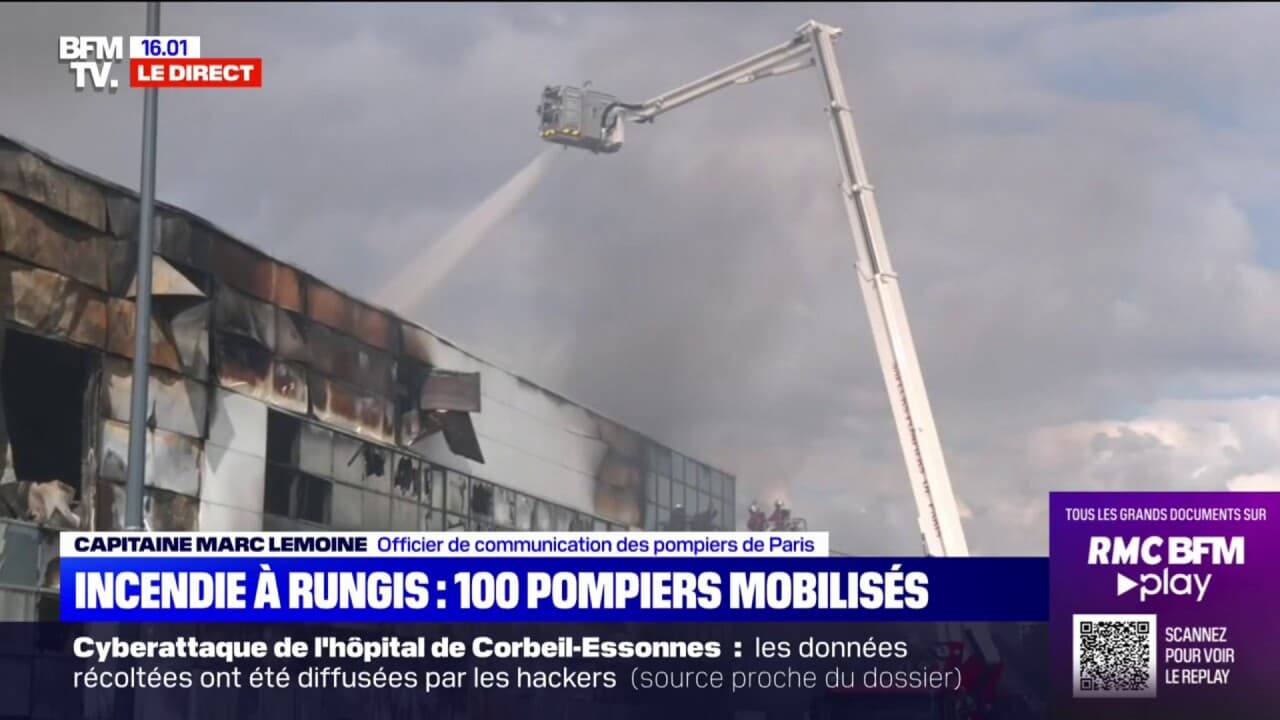 Incendie à Rungis : le feu est maîtrisé, selon les pompiers ...