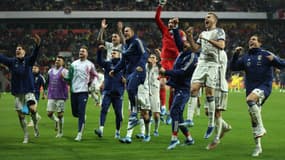 Les joueurs de l'Italie célèbrent leur qualification pour l'Euro 2024