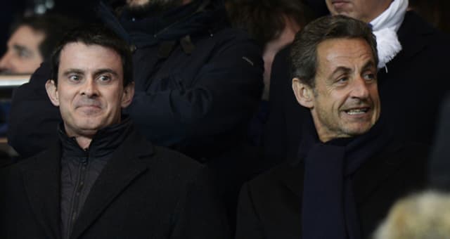 Manuel Valls et Nicolas Sarkozy au parc des Princes