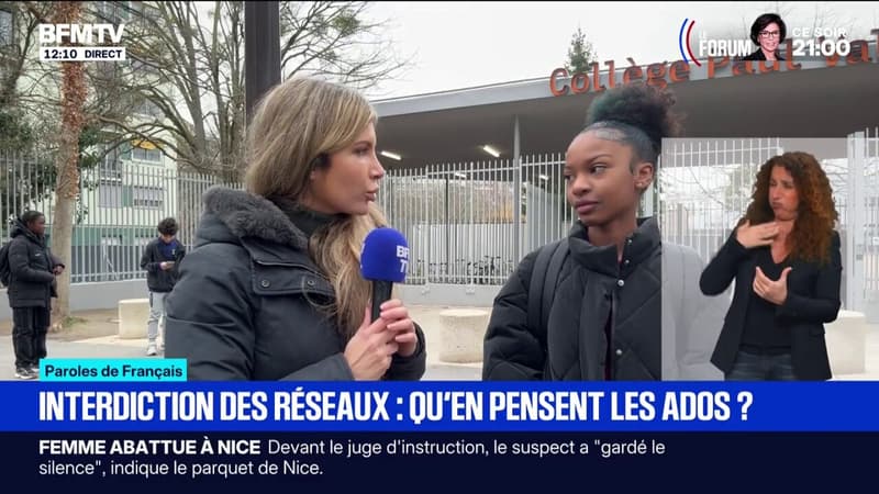 Interdire les réseaux sociaux au moins de 15 ans: "Je trouve ça juste, il y a une certaine dangerosité", estime Maëra, 12 ans
