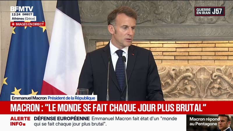 Défense européenne: Emmanuel Macron fait état d'un "monde qui se fait, chaque jour, plus brutal, plus instable"