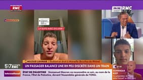 Un passager balance une RH peu discrète dans un train
