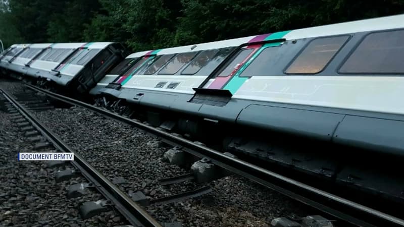 Quatre voitures du RER B ont dû être relevées après un glissement de terrain.