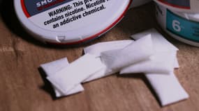 Des sachets de nicotine à New York, aux Etats-Unis, le 29 janvier 2024