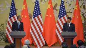 Le président américain Barack Obama a été reçu par son homologue chinois Xi Jinping, mercredi 12 novembre 2014 à Pékin.