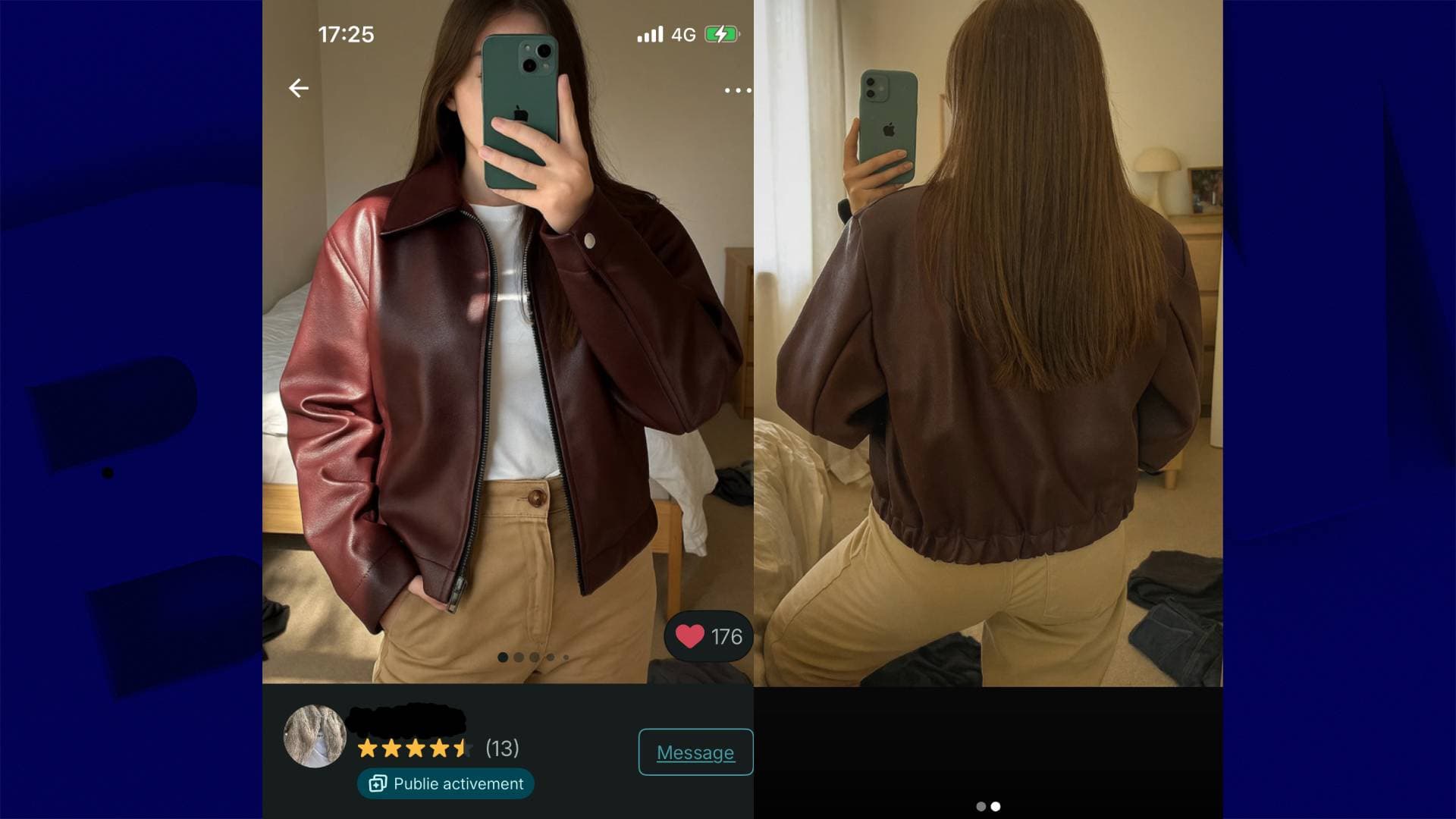 Une annonce modifiée par IA sur Vinted.