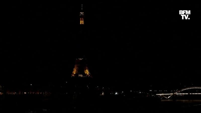 Les images de la tour Eiffel éteinte en hommage à Elizabeth II