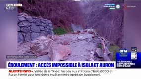 Vallée de Tinée: en raison d'un éboulement, l'accès aux stations d'Isola 2000 et Auron fermé