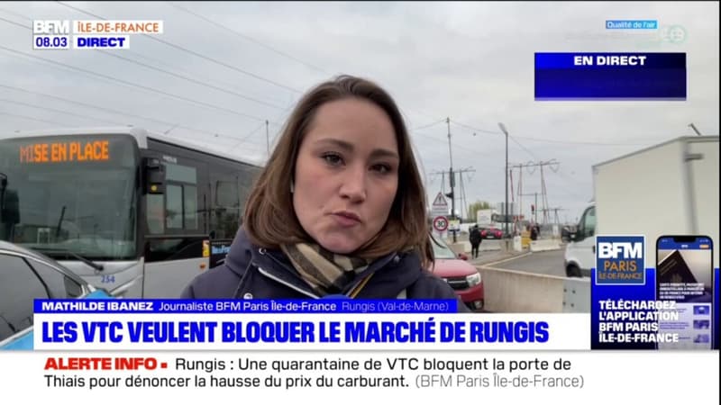 Rungis: la porte de Thiais bloquée par une quarantaine de chauffeurs VTC