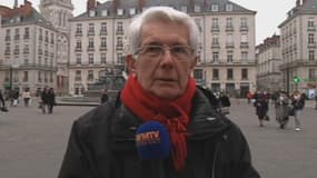 René Robert, le grand-père de Pierre Legrand, samedi 2 mars à Nantes. Il réclame un changement de stratégie de l'armée française au Mali.