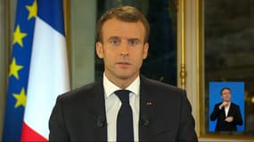 Emmanuel Macron à l'Elysée ce lundi soir.