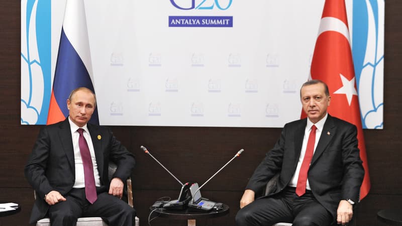Vladimir Poutine et Recep Tayyip Erdogan, le 16 novembre 2015, lors du G20 à Antalya.