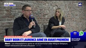 Laurence Arné et Dany Boon parlent de la "fête" tenue à Lens pour l'avant-première du film "La Famille Hennedricks"