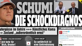 "Schumi :le diagnostic choc", titre le tabloïd allemand "Bild" sur son site lundi midi.
