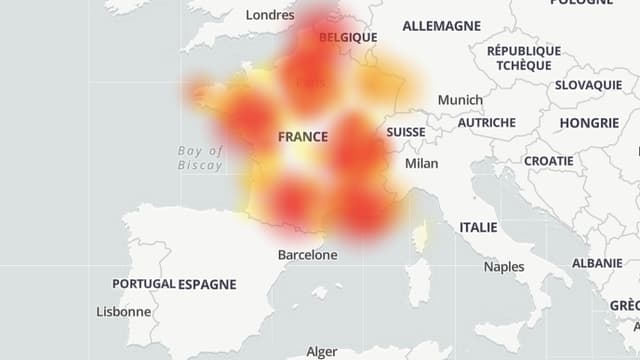 Les pannes d'OVH signalées sur DownDetector.