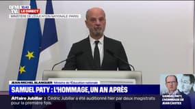 Hommage à Samuel Paty: "Cela nous engage à nous rassembler autour de nos valeurs", affirme Jean-Michel Blanquer