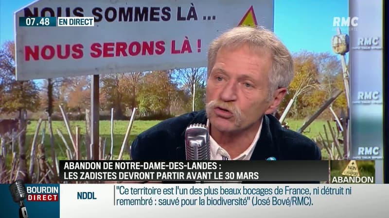 "Les routes de la ZAD vont être nettoyées par les habitants dès cette semaine" promet José Bové sur RMC