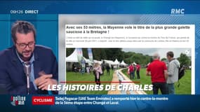 « Les 3 histoires de Charles Magnien » : La Mayenne obtient le titre de la plus grande galette saucisse et un Britannique bat le record mondial du Guinness avec des M&M's - 01/07