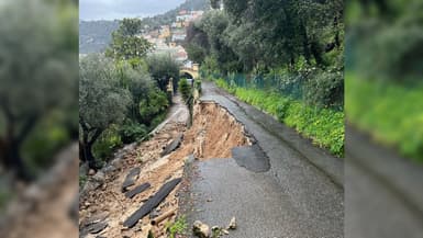 Un glissement de terrain au niveau du boulevard Bischoffsheim à Nice.