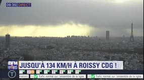 Tempête Eleanor: des rafales observées à 134 km/h à Roissy-Charles-De-Gaulle, 111 km/h à Paris