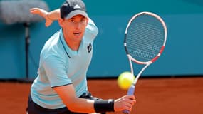 Dominic Thiem face à John Millman pour son retour à la compétition à Belgrade, le 19 avril 2022  