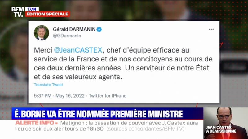 Gérald Darmanin remercie Jean Castex, 