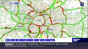 Île-de-France: 330 kilomètres de bouchons sur les routes ce mardi