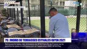 Paris: moins de terrasses estivales qu'en 2021