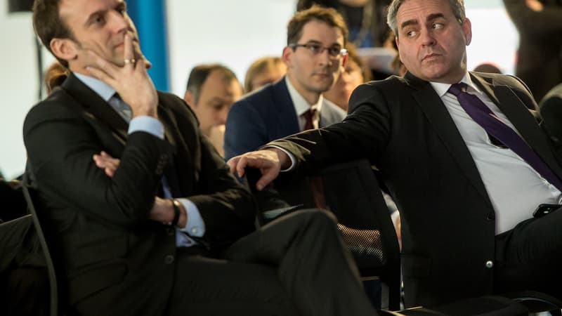 Xavier Bertrand et Emmanuel Macron en février 2016, à Roubaix.