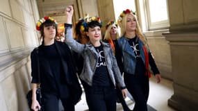 Des membres des Femen ce vendredi 13 septembre au tribunal correctionnel de Paris