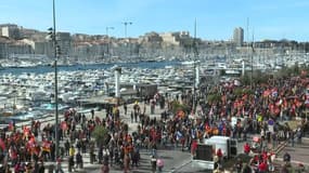 Les syndicats recensent 160.000 manifestants à Marseille ce mercredi 15 mars 2023.