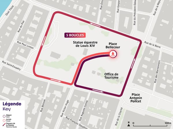 Parcours du relais de la flamme paralympique à Lyon le 26 août