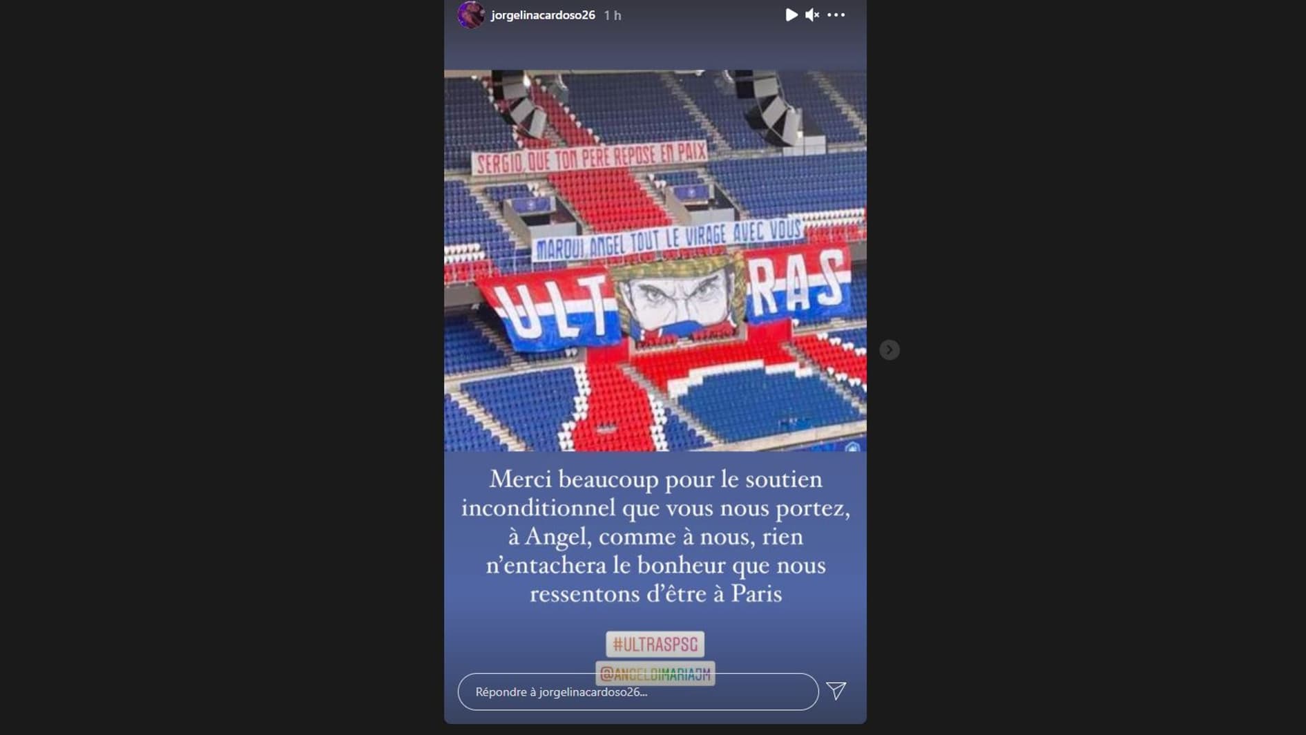 Les remerciements de Jorgelina Cardoso, la femme d'Angel Di Maria, aux supporters Les remerciements de Jorgelina Cardoso, la femme d'Angel Di Maria, aux supporters