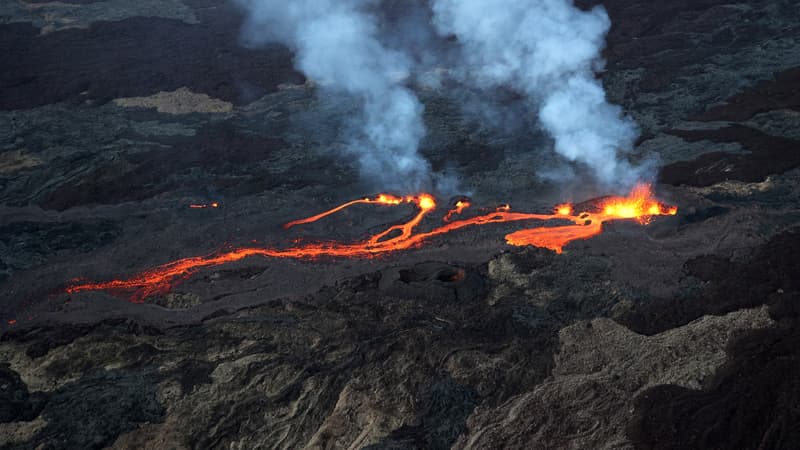 La Réunion: une éruption du Piton de la Fournaise 