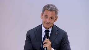 Nicolas Sarkozy à l'université d'été du Medef.