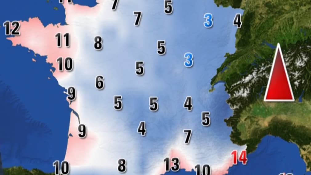 Les températures de ce lundi 04 décembre l'après-midi