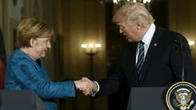 Le président américain reçoit à Washington la chancelière allemande Angela Merkel, le 17 mars 2017