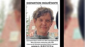 L'avis de recherche d'un jeune homme porté disparu depuis le samedi 9 mars à Saint-Aygulf (Var).