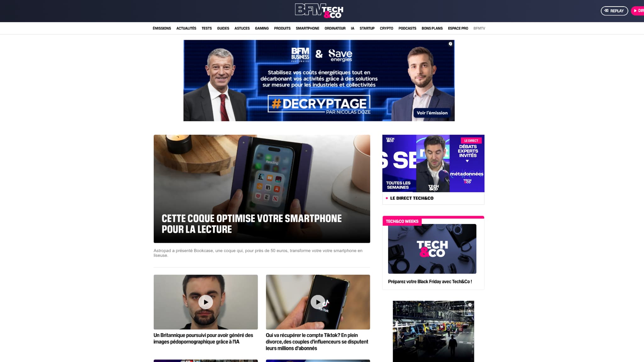 Une page internet sous Safari Une page internet sous Safari