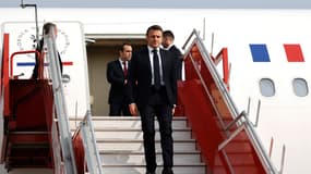 Emmanuel Macron arrive en Inde à l'occasion d'une visite officielle le 25 janvier 2024