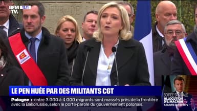 Lors de son hommage au général de Gaulle, Marine Le Pen huée par des militants CGT