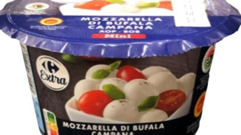 Rappel national de mozzarella Carrefour pour risque de présence de Listeria