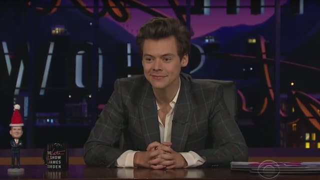 Harry Styles à la présentation du Late Late Show sur CBS